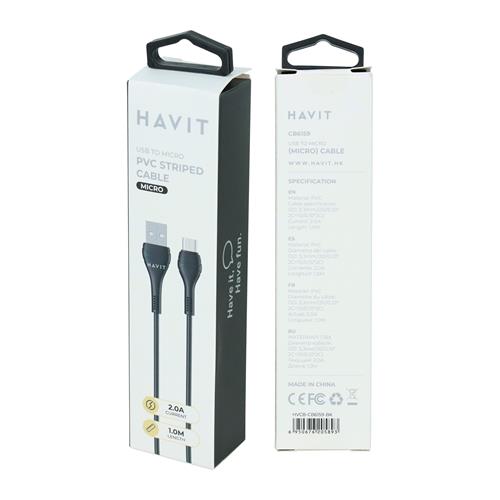CABLE USB MACHO X MICRO USB NEGRO 1MT