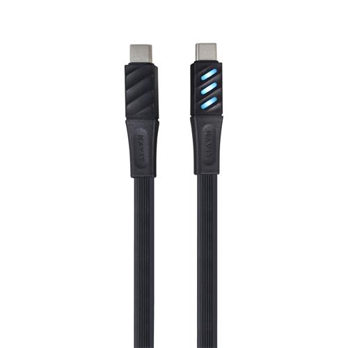CABLE TIPO C X TIPO C CON LUZ INDICADORA DE CARGA NEGRO 1MT