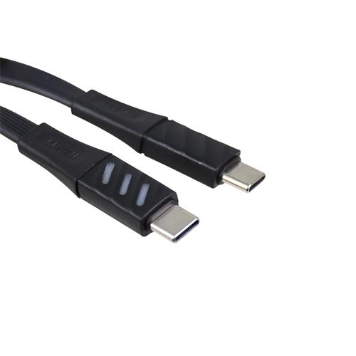 CABLE TIPO C X TIPO C CON LUZ INDICADORA DE CARGA NEGRO 1MT