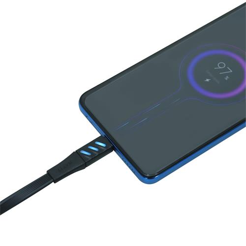 CABLE TIPO C X TIPO C CON LUZ INDICADORA DE CARGA NEGRO 1MT