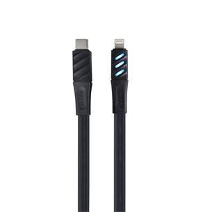 CABLE TIPO C X LIGHTNING  CON LUZ INDICADORA DE CARGA NEGRO 1MT