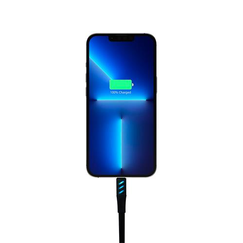 CABLE TIPO C X LIGHTNING  CON LUZ INDICADORA DE CARGA NEGRO 1MT
