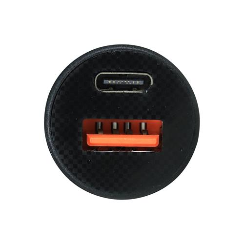 ADAPTADOR INTELIGENTE PARA CARRO PD20W+QC3.0 USB CARGA RAPIDA NEGRO