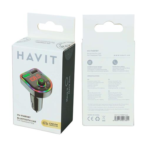 TRANSMISOR FM PARA CARRO CON CARGADOR/USB MP3/BT