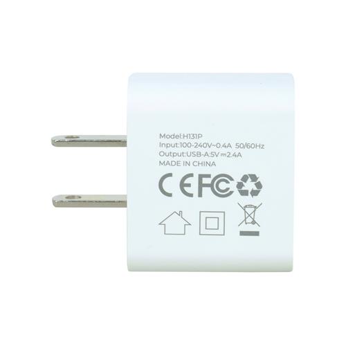 ADAPTADOR DE CORRIENTE  INTELIGENTE FIJO 5V-2.4A C/2 USB