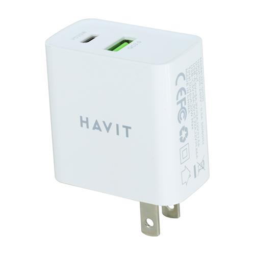 ADAPTADOR AC/DC INTELIGENTE PD20W+QC3.0 USB CARGA RAPIDA BLANCO