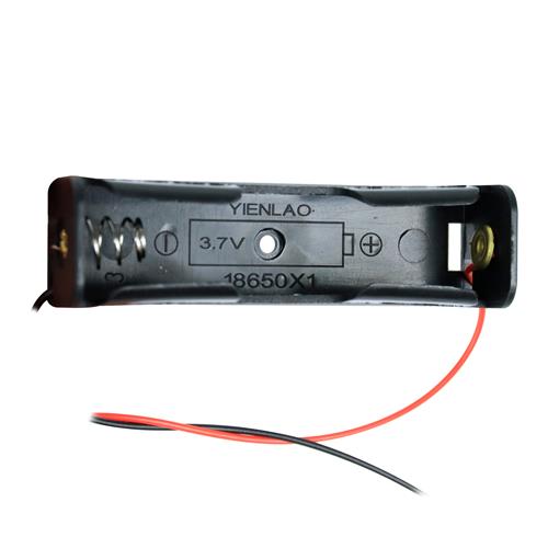 PORTA PILAS PLASTICO 1 PILA 18650 CON CABLE