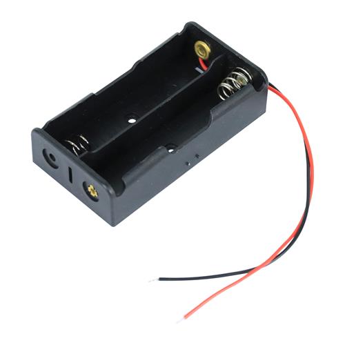 PORTA PILAS PLASTICO 2 PILAS 18650 CON CABLE