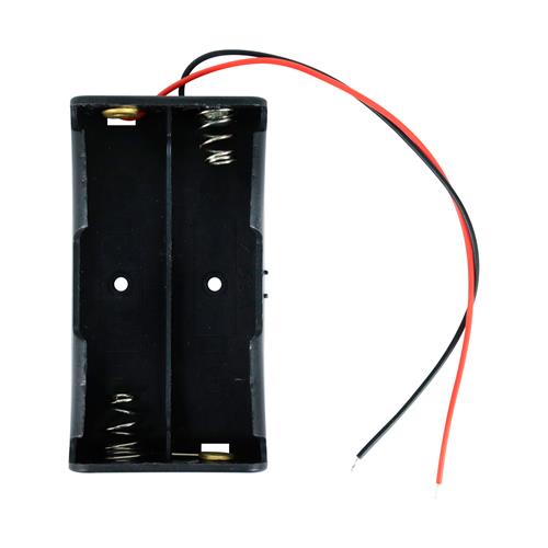 PORTA PILAS PLASTICO 2 PILAS 18650 CON CABLE