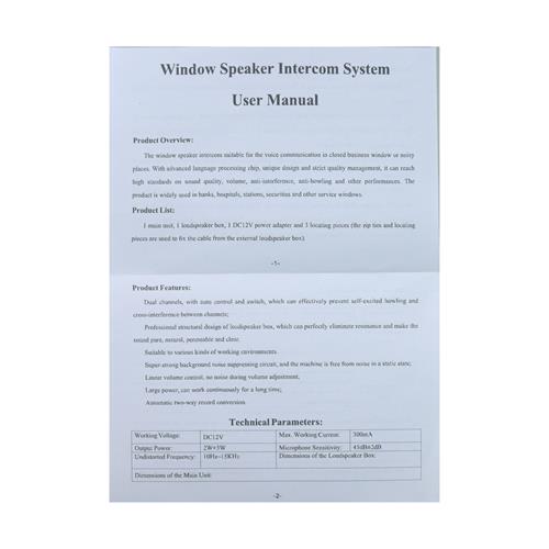 SISTEMA INTERCOMUNICADOR CON MICROFONO PARA VENTANILLA