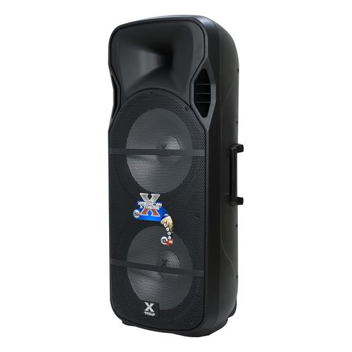 CAJA AMPLIFICADA DOBLE 15 PULG. 150.000W C/MIC/LUZ LED - DESC