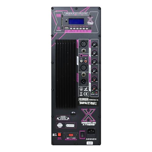 CAJA AMPLIFICADA DOBLE 15 PULG. 150.000W C/MIC/LUZ LED - DESC