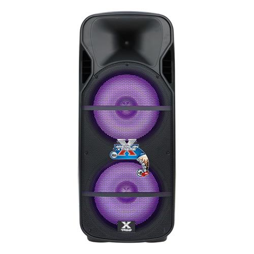 CAJA AMPLIFICADA DOBLE 15 PULG. 150.000W C/MIC/LUZ LED - DESC