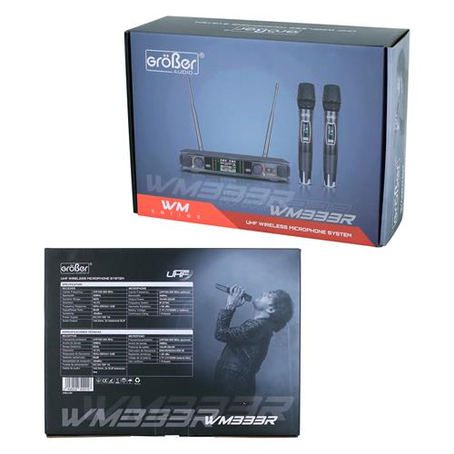 MICROFONO INALAMBRICO DOBLE UHF CON BATERIA RECARGABLE