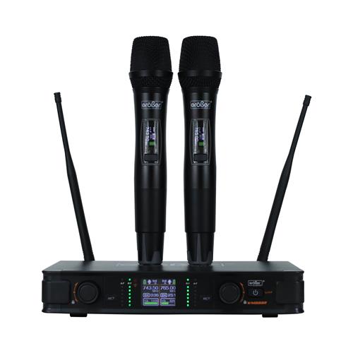 MICROFONO INALAMBRICO DOBLE UHF CON BATERIA RECARGABLE