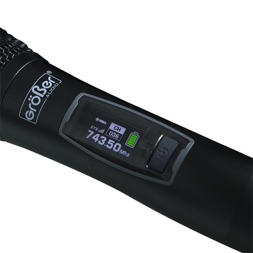 MICROFONO INALAMBRICO DOBLE UHF CON BATERIA RECARGABLE