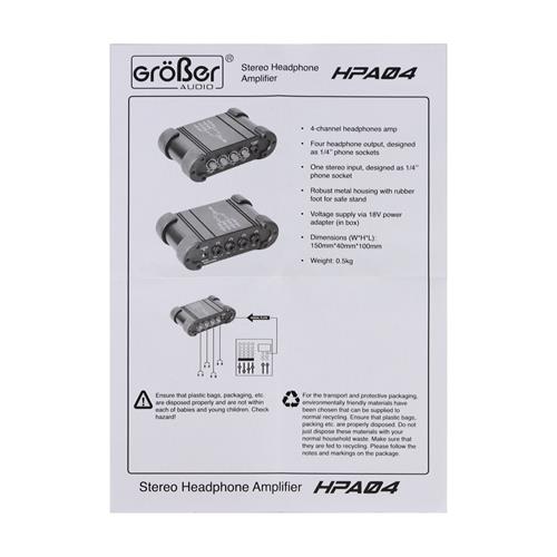 AMPLIFICADOR DE AUDIFONOS 4 CANALES