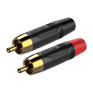 PLUG RCA METALICO NEGRO-DORADO R/N X 2P