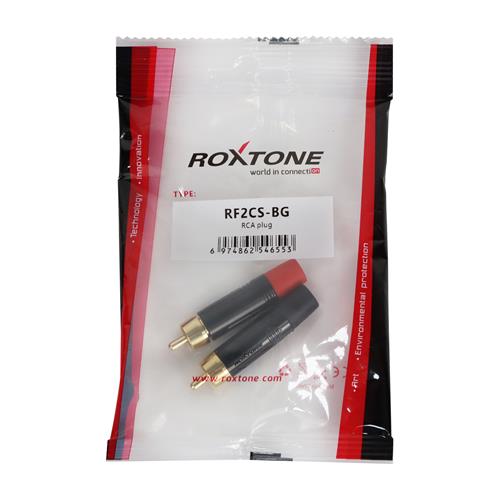 PLUG RCA METALICO NEGRO-DORADO R/N X 2P