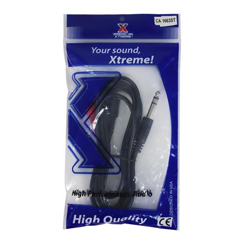 CABLE AUDIO 2 PLUG RCA X 1 PLUG 6.3 ST 1.8MT S-GRU
