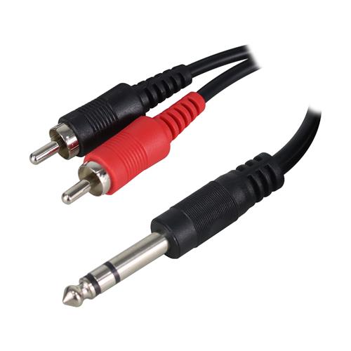 CABLE AUDIO 2 PLUG RCA X 1 PLUG 6.3 ST 1.8MT S-GRU