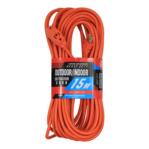 CABLE EXTENSION DE CORRIENTE NARANJA 3 TOMAS 15 METROS - CLA