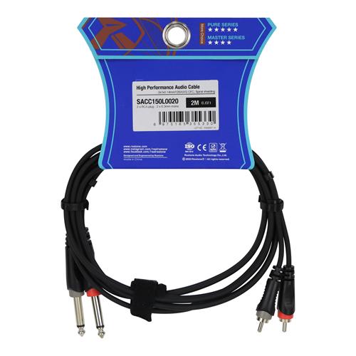 CABLE AUDIO 2 PLUG RCA X 2 PLUG 6.3 MN 2MT (REEMPLAZA A RACC150L2)