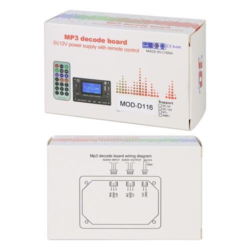 MODULO REPRODUCTOR MP3 CON LCD/USB/SD/FM/BLT/AUX 5-12V