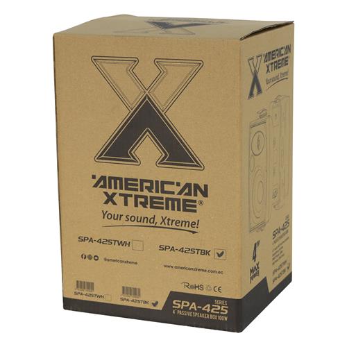CAJA PASIVA 4 100W PARA EXTERIOR CON TRANSFORMADOR NEGRO