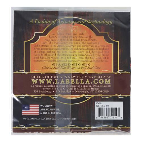 CUERDAS PARA CELLO CHROME STEEL FLAT WOUND - DESC
