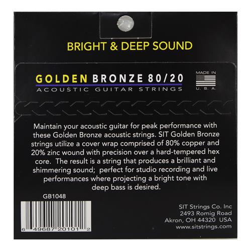 CUERDAS PARA GUITARRA ACUSTICA 10-48 GOLDEN BRONZE 80/20