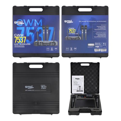 MICROFONO INALAMBRICO MULTIFRECUENCIA DOBLE UHF CON BATERIA RECARGABLE