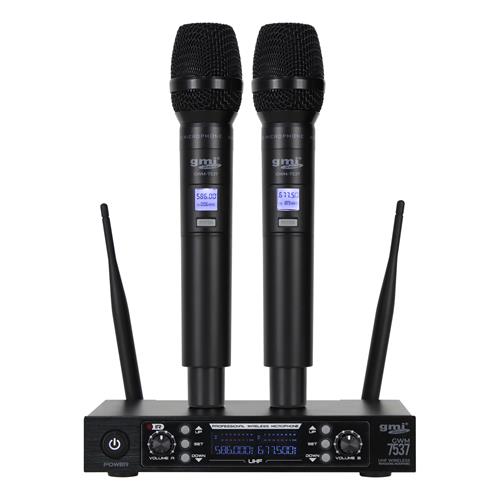 MICROFONO INALAMBRICO MULTIFRECUENCIA DOBLE UHF CON BATERIA RECARGABLE