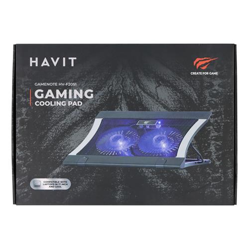 VENTILADOR PARA LAPTOP X2 CON LUZ/INCLINACION - DESC