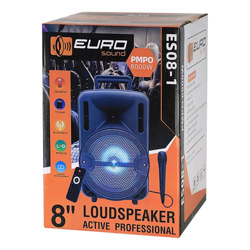 CAJA AMPLIFICADA PORTATIL 8 PULGADAS USB/BT/SD/AUX 8.000W CON LED - DIST