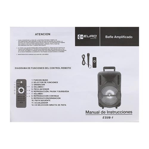 CAJA AMPLIFICADA PORTATIL 8 PULGADAS USB/BT/SD/AUX 8.000W CON LED - DIST