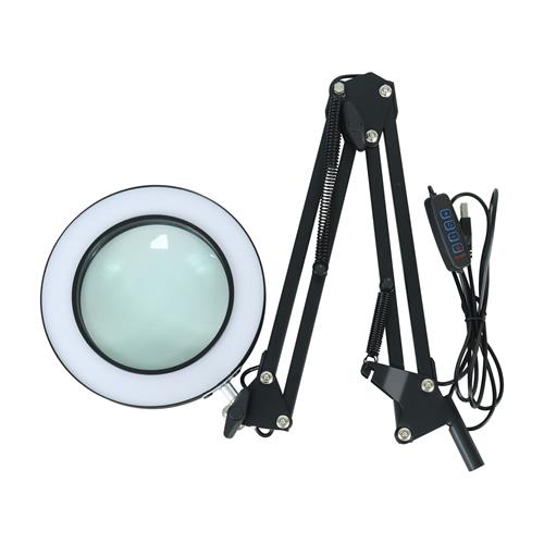 LUPA CON LAMPARA LED DE MESA BRAZO EXTENSIBLE