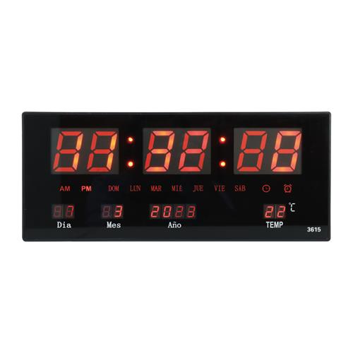 RELOJ DIGITAL DE PARED CON FECHA/TEMPERATURA