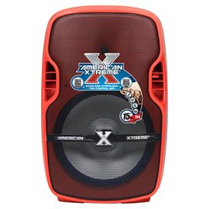 CAJA AMPLIF. 15 100.000W ROJA CON PEDESTAL / MICROFONO / LUZ LED - DESC