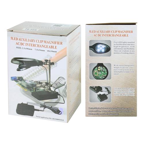 TERCERA MANO CON LUPA/LED/BASE CAUTIN