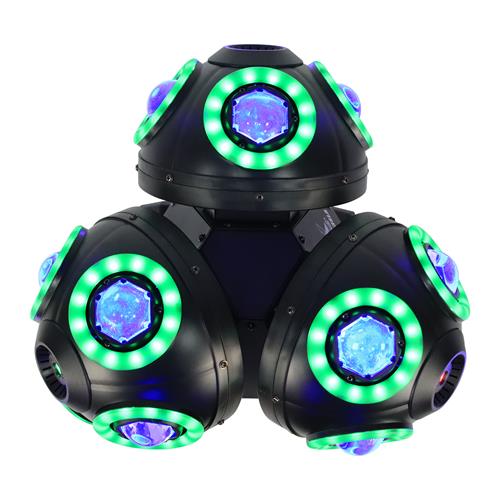 LUZ LED ROBOTICA TRIPLE CABEZA 12x10W RGBW + LASER RGB