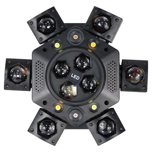 LUZ LED ROBOTICA BEE EYES 6 BRAZOS 10W + LASER RG