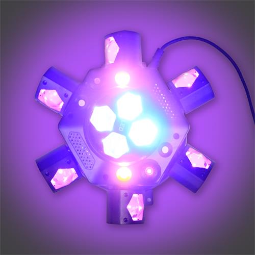 LUZ LED ROBOTICA BEE EYES 6 BRAZOS 10W + LASER RG