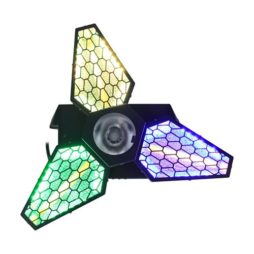 LUZ LED RETRO 3x100W BLANCO CALIDO + RGB + 1x40W RGBW