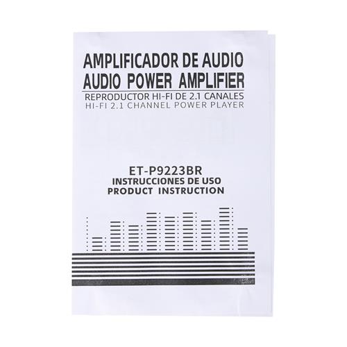 AMPLIFICADOR MINI USB/SD/FM/BLT 200W 2CH (ET-P9223BR)