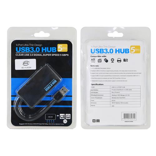 CONCENTRADOR HUB CON 4 USB 3.0