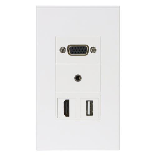 PLACA DE PARED CON/VGA/USB/3.5/HDMI (FACEPLATE)