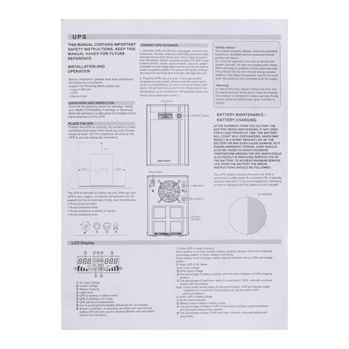 UPS 3000VA/1800W 6 TOMAS - CLA