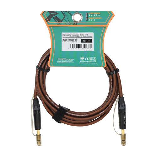 CABLE PARA INSTRUMENTO 1 PLUG 6.3MN X LADO TRANSPARENTE CAFE 3MT (TBN)