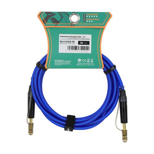 CABLE PARA INSTRUMENTO 1 PLUG 6.3MN X LADO TRANSPARENTE AZUL 3MT (TBU)